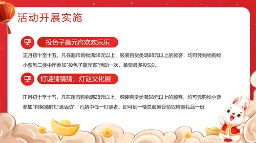 商场兔年欢度闹元宵节暖场活动方案通用PPT模板