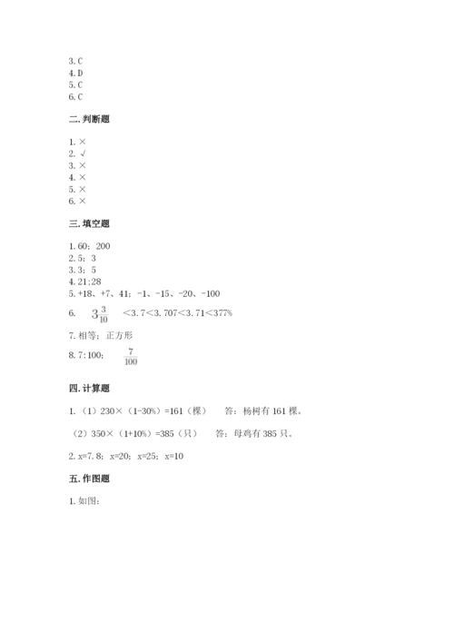 上思县六年级下册数学期末测试卷及参考答案.docx