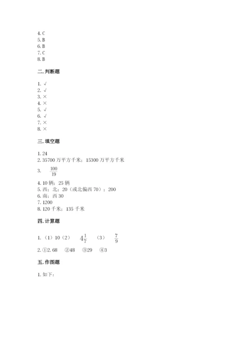 人教版六年级上册数学期中考试试卷加解析答案.docx