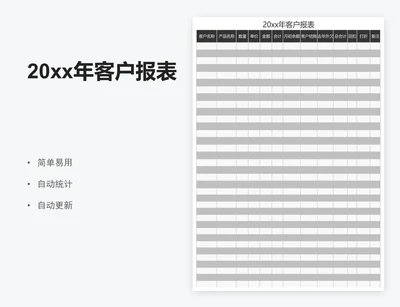 20xx年客户报表