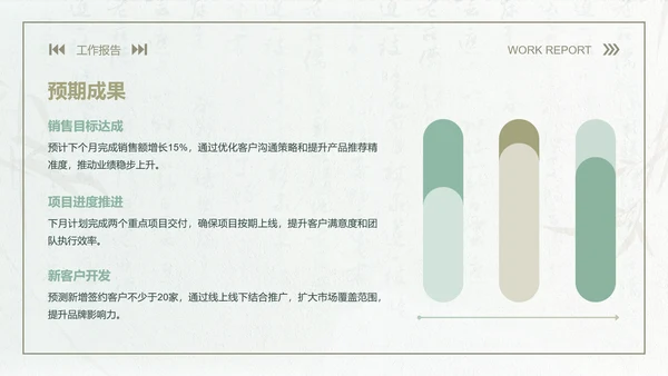 青黛此间中国风莫兰迪绿月度工作报告