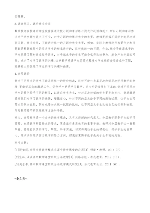 高中数学分层教学浅谈.docx