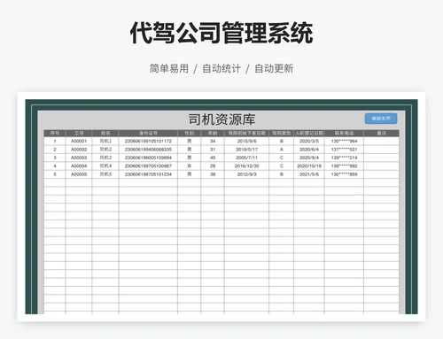 代驾公司管理系统