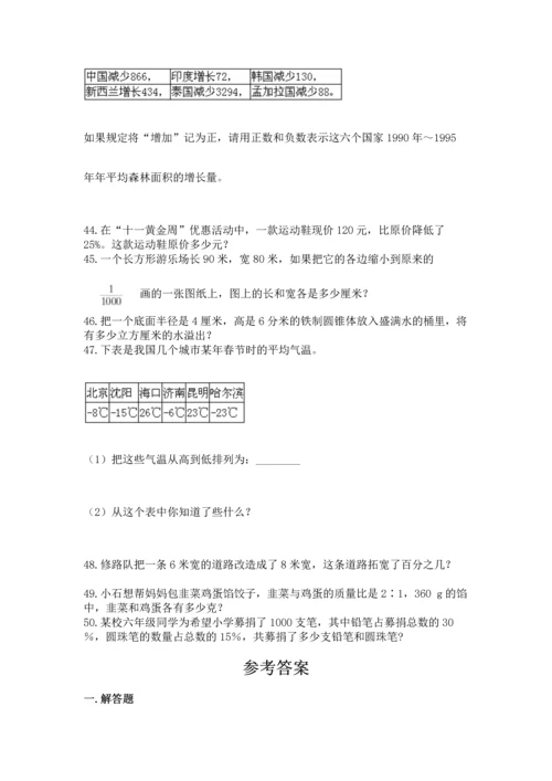 小升初数学应用题50道附完整答案（易错题）.docx