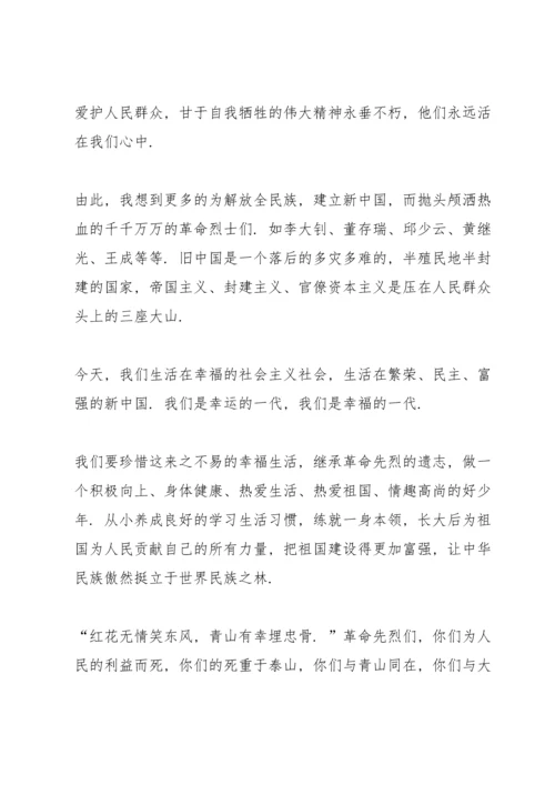 清明节祭奠烈士的演讲稿5篇范文.docx