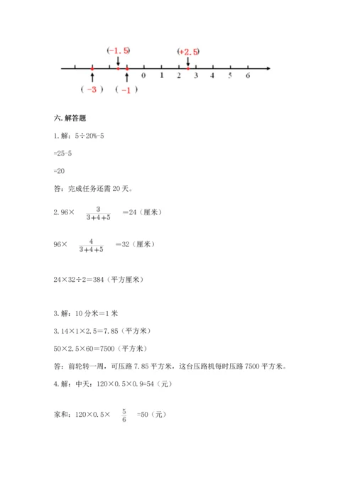 人教版数学六年级下册期末卷附参考答案（达标题）.docx