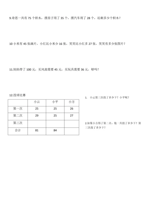 2015年北师大版数学二年级上册应用题常见题型练习.docx