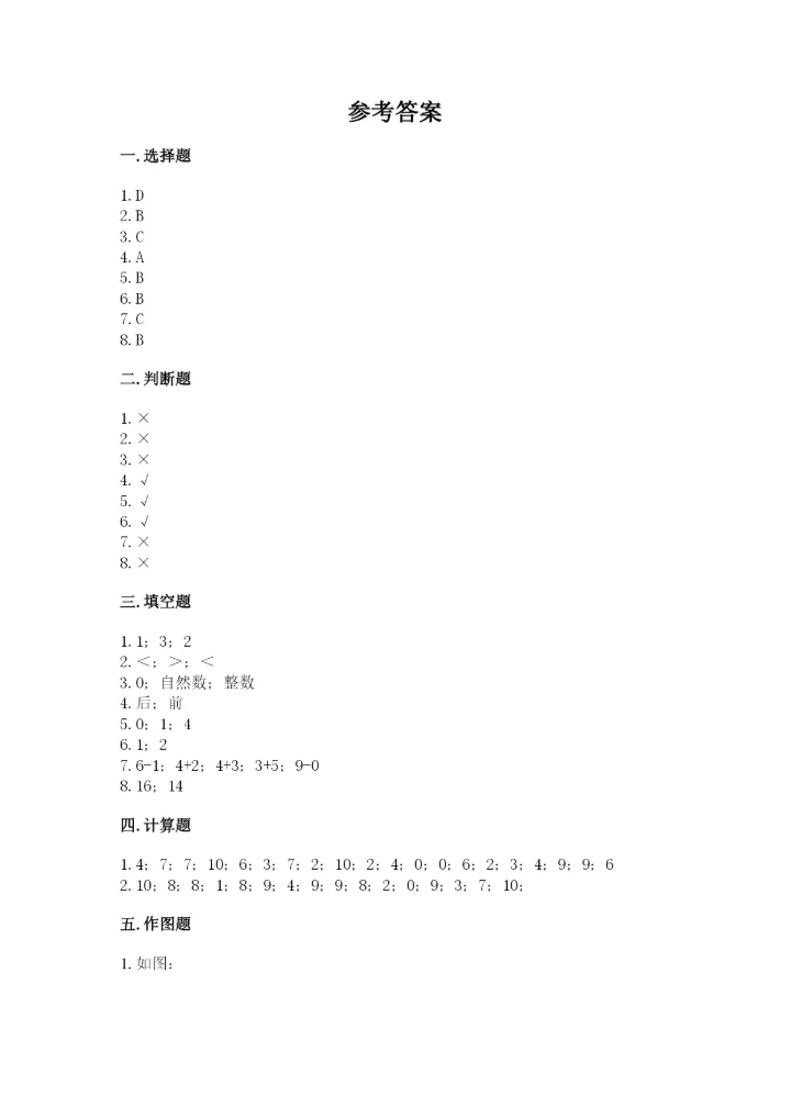 人教版一年级上册数学期末测试卷（综合题）word版.docx