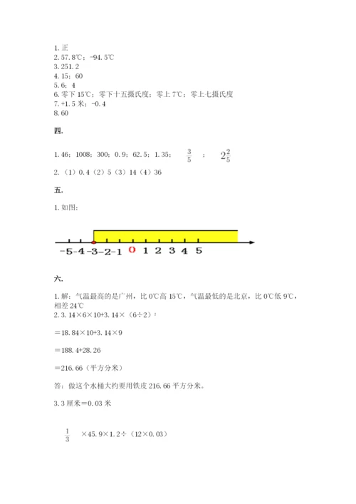 小学六年级数学期末自测题附答案【综合卷】.docx