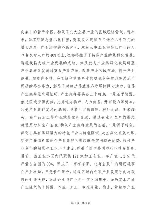 产业集群发展思考汇报.docx