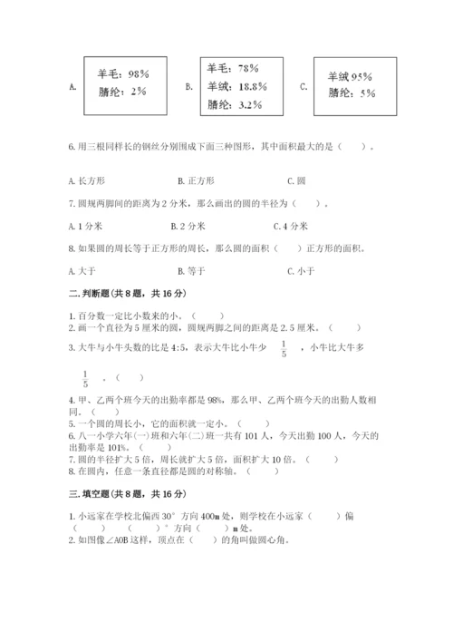 人教版六年级上册数学期末测试卷含答案解析.docx