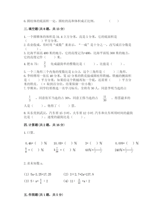 人教版六年级下册数学期末测试卷附答案【预热题】.docx