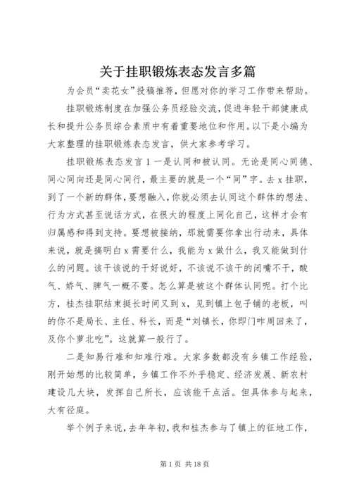 关于挂职锻炼表态发言多篇.docx