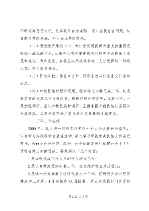 乡镇统一战线工作总结.docx