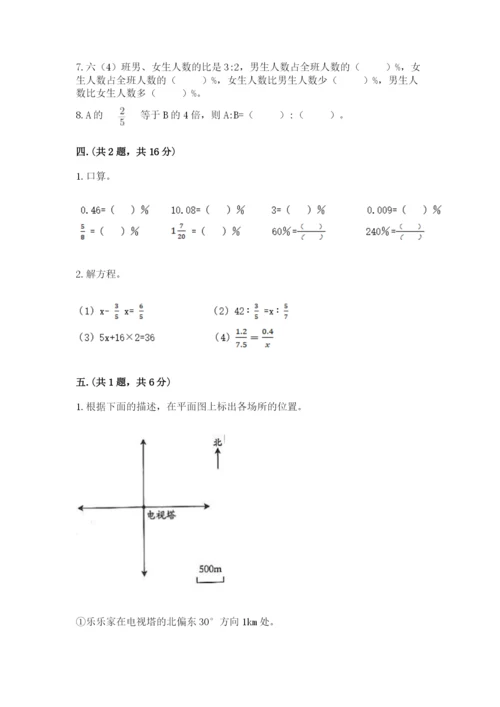 小学六年级下册数学摸底考试题含答案【名师推荐】.docx