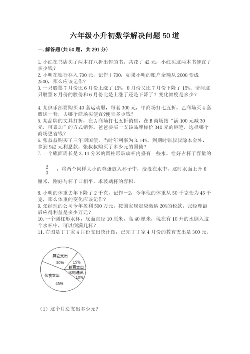 六年级小升初数学解决问题50道带答案（达标题）.docx