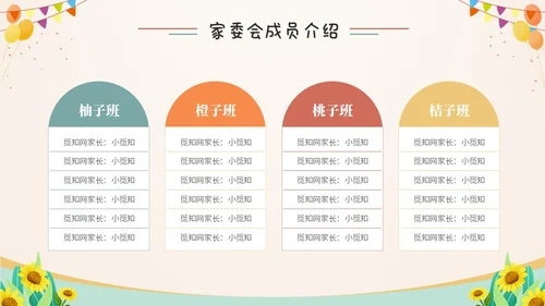卡通儿童插画风幼儿园家委会工作培训课件ppt模板