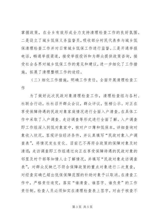 乡镇年度民政清查工作总结.docx