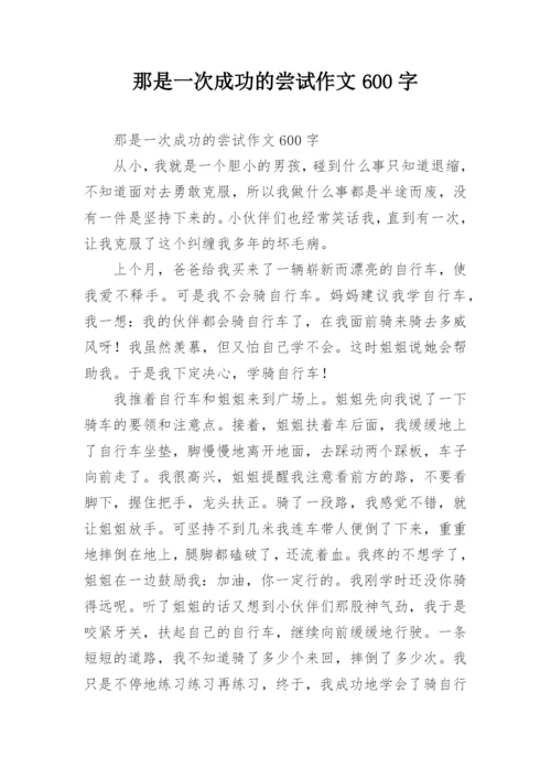 那是一次成功的尝试作文600字.docx