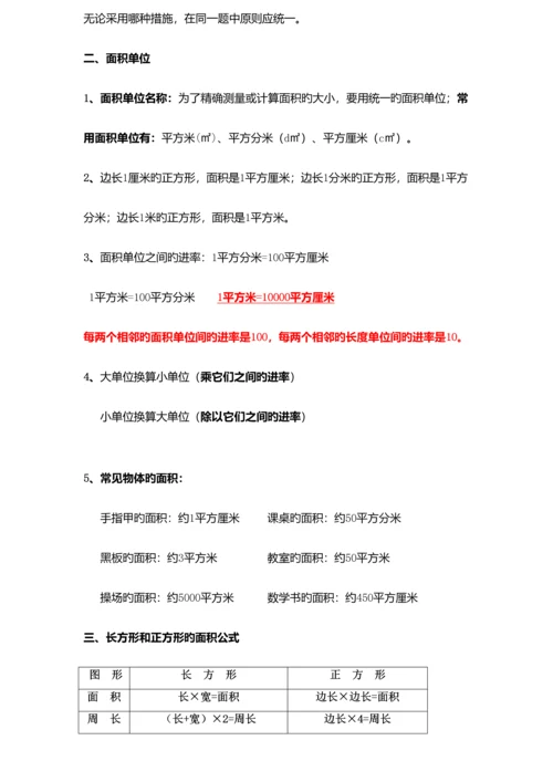2023年三年级下册数学各单元知识点整理.docx