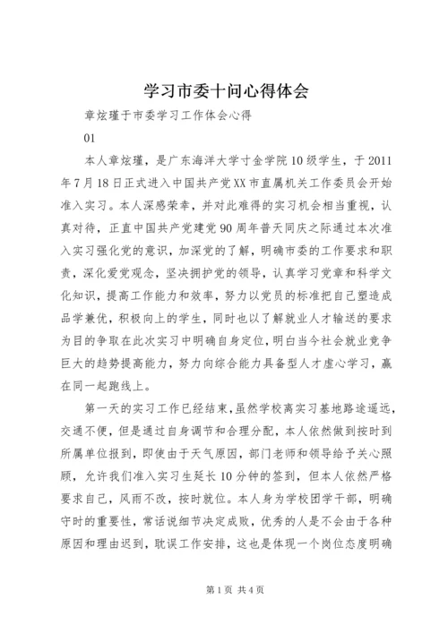 学习市委十问心得体会 (4).docx