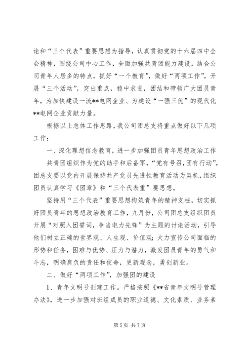 电力团委工作总结及工作计划 (6).docx