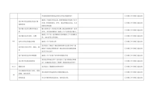 ISO9001-2015各部门内审检查表.docx