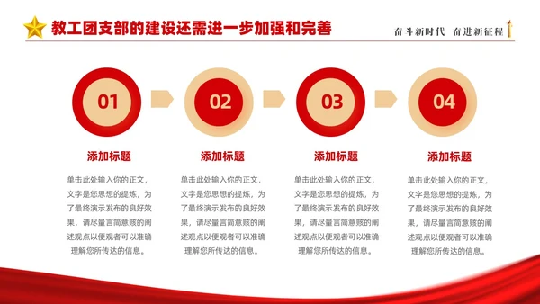 红色简约大气共青团团委年终工作总结工作汇报PPT年终总结