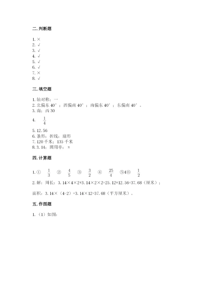 2022人教版六年级上册数学期末考试卷及完整答案（易错题）.docx