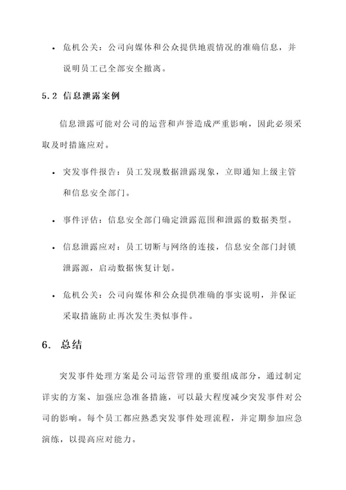 公司突发事件处理方案