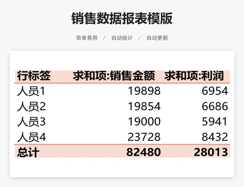 销售数据报表模版