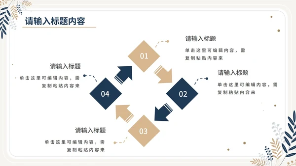 蓝色植物简约毕业答辩PPT模板