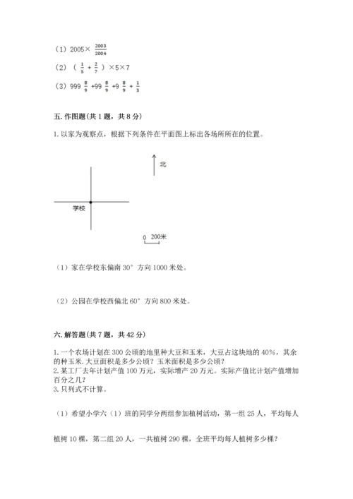 人教版六年级上册数学期末测试卷全面.docx