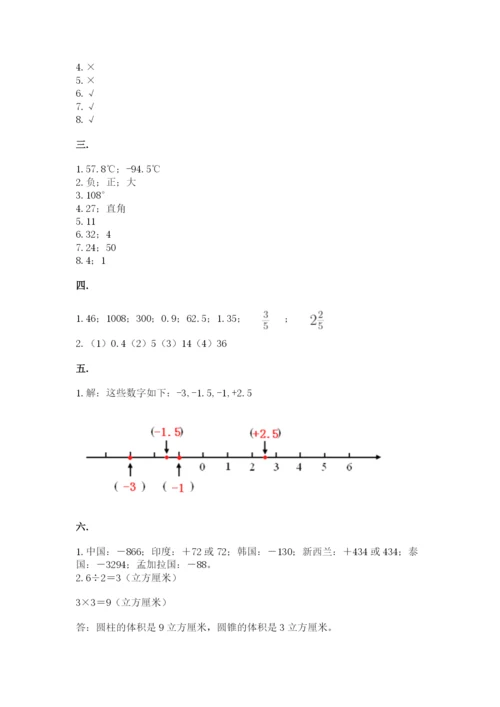 小学毕业班数学检测题及参考答案（培优）.docx
