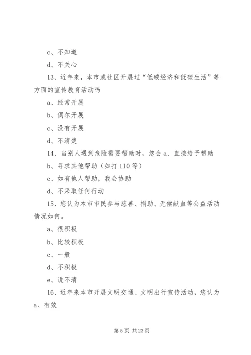 全国文明单位测评调查问卷 (3).docx