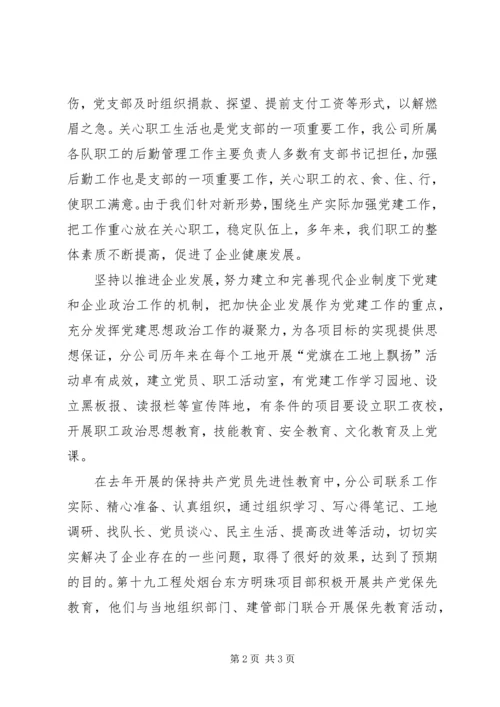 建筑分公司党支部工作记实.docx