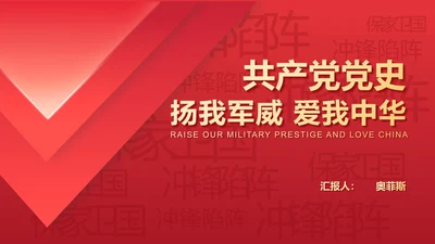 红色中国风学生党政宣传爱国爱党PPT模板
