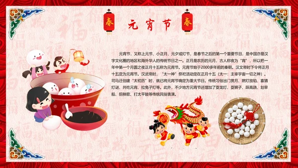 春节习俗传统文化PPT模板