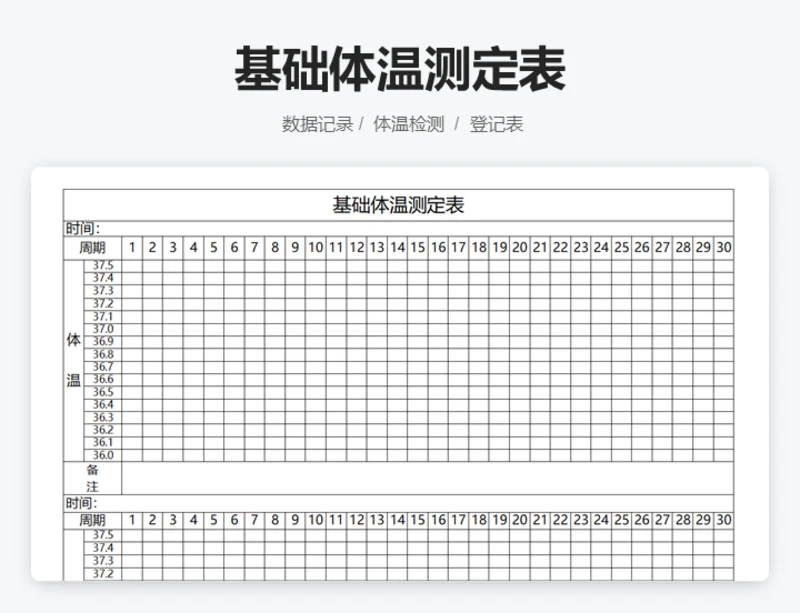 基础体温测定表
