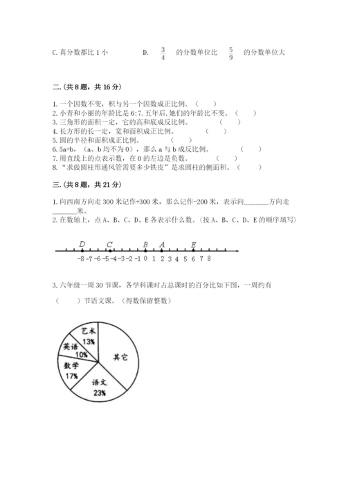 小学六年级数学毕业试题精品【黄金题型】.docx
