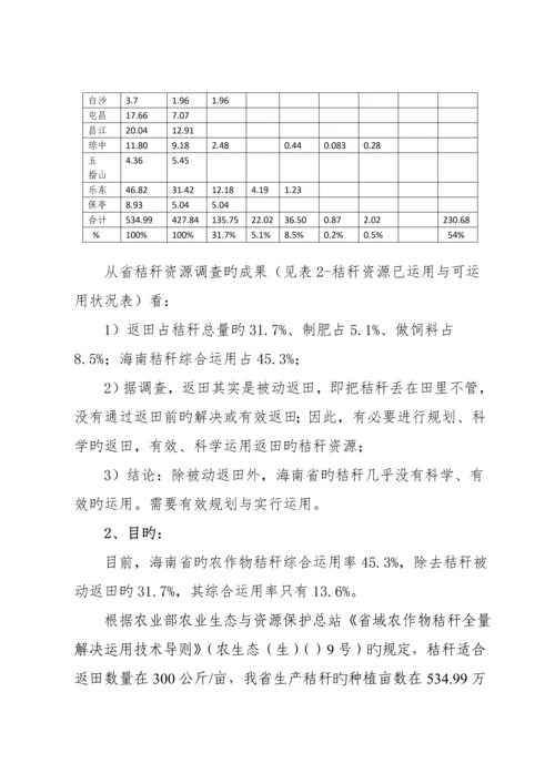 秸秆综合利用实施专题方案.docx