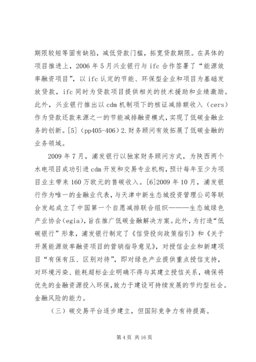 低碳金融发展的困难与处理方式.docx