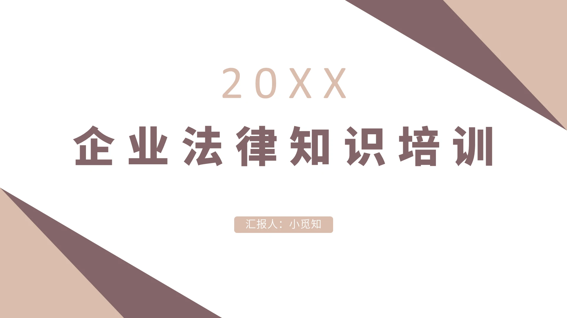 棕色商务风企业培训企业法律知识培训PPT模板
