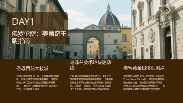 褐色简约风欧洲旅行攻略模板
