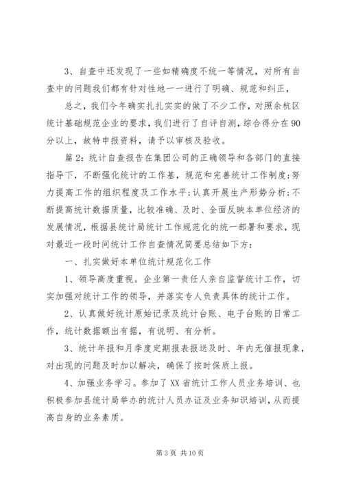 最新统计工作自查报告范文.docx