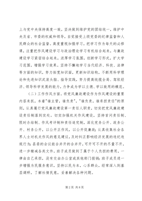 县委书记在县委班子民主生活会领导干部作风建设的发言提纲.docx