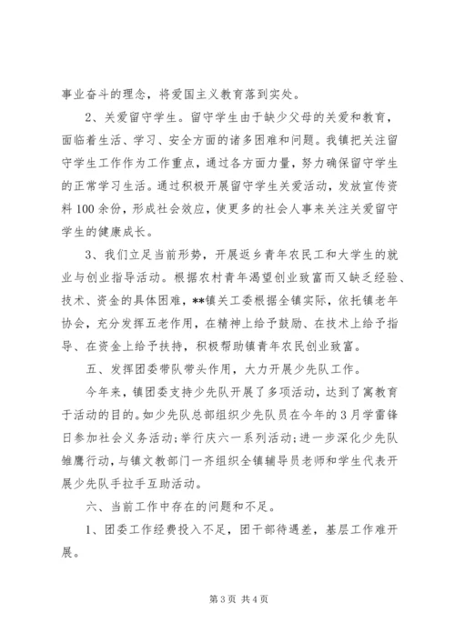 乡镇团委年终工作总结范文某年字.docx