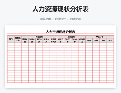 人力资源现状分析表