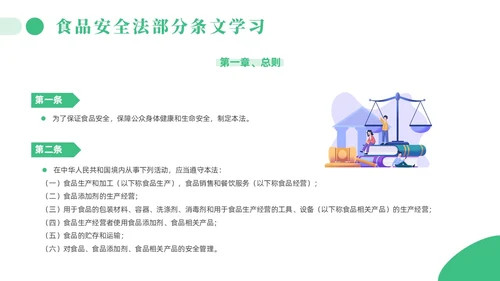 绿色简约风解读食品安全法培训课件全国食品安全法宣传周