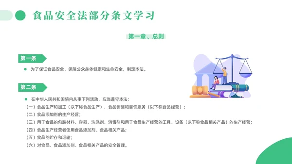 绿色简约风解读食品安全法培训课件全国食品安全法宣传周